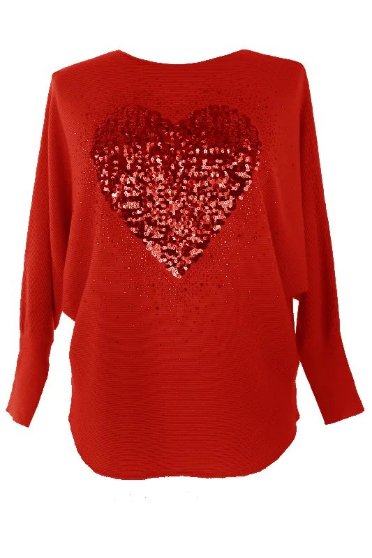 Sequin Heart Jumper Mesh Fabric Canvas Fabric Denim Fabric