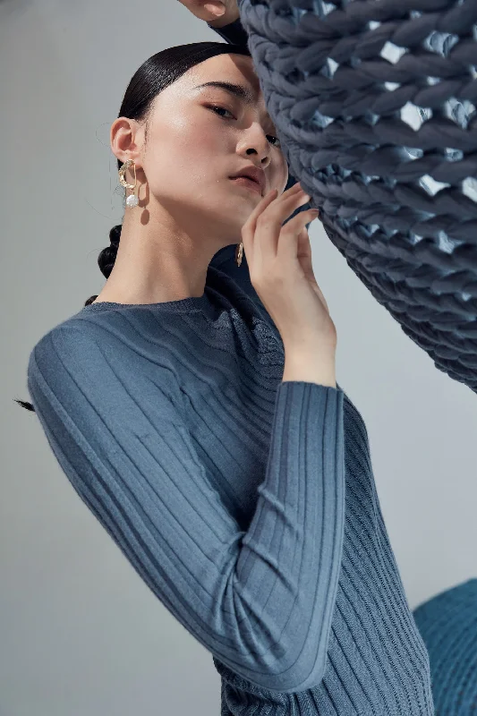 Slim-fitting 100% cashmere jumper Mesh Sweater Canvas Denim