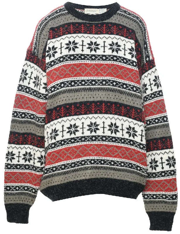 St John's Bay Nordic Jumper - XL Mesh Sweater Canvas Denim