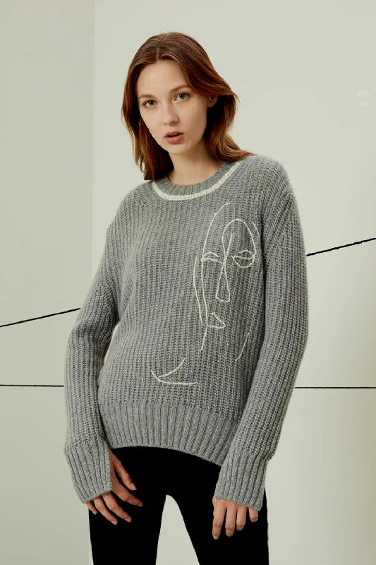 Thickened cashmere jumper Fitted Loose Oversized