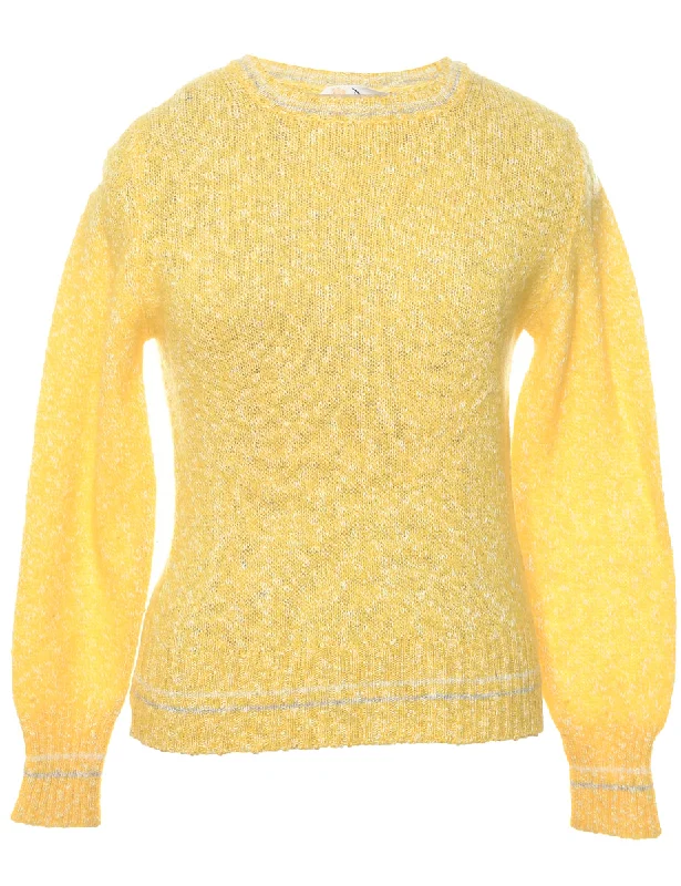 Yellow Jumper - S Sequined Glittery Shiny