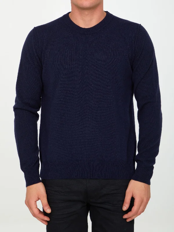 Blue Cashmere Jumper Striped Floral Plaid