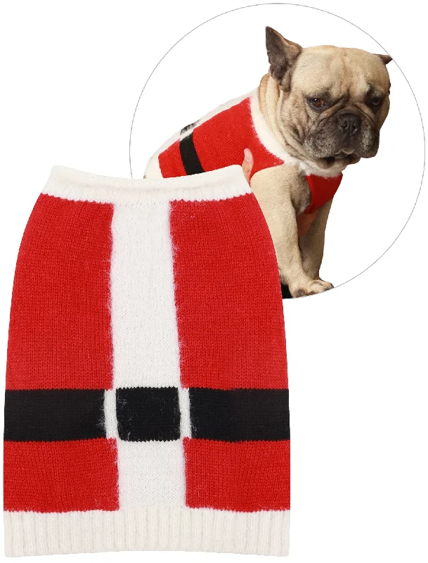 Santa Costume Novelty Christmas Dog Jumper in Red - Merry Christmas Hooded Caped Shawl Collar Santa Costume Novelty Christmas Dog Jumper in Red - Merry Christmas Hooded Caped Shawl Collar