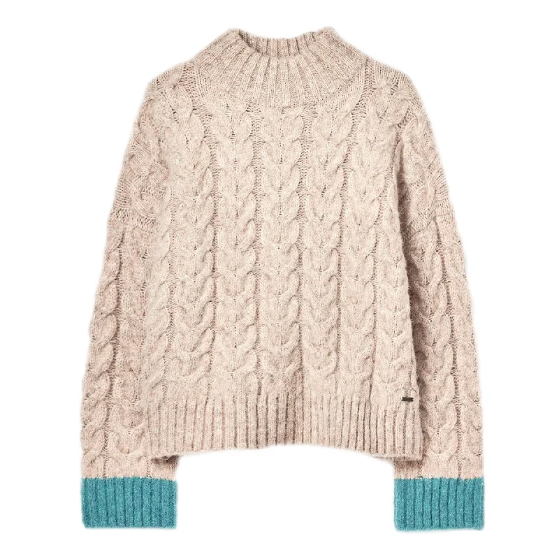 Joules Ladies Marilyn All Over Cable Jumper Neon Metallic Matte