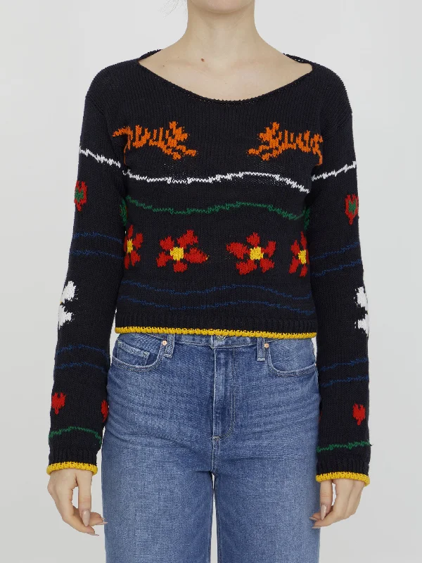 Multicolor Embroidered Jumper Stretchy Elastic Breathable