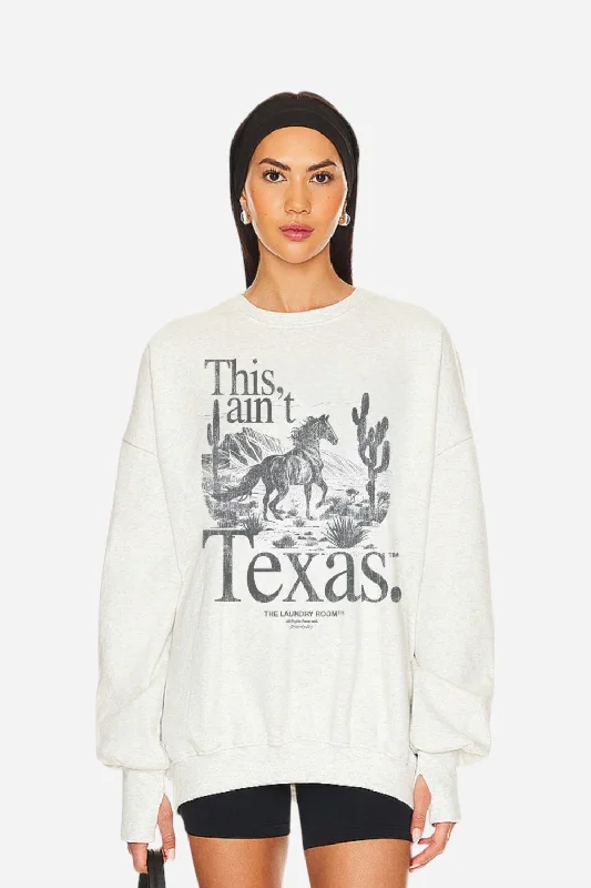 Laundry Room This Ain't Texas Stallion - Jump Jumper in Heather Pebble Cable Knit Ribbed Knit Lace Knit