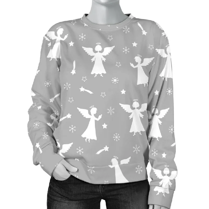 Angel Print Pattern Women's Sweatshirt Hoodie with Mesh Breathable Sporty