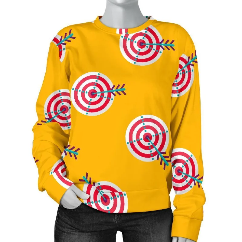 Archery Targets Pattern Print Women's Sweatshirt Hoodie with Hem Detail Decorative Unique