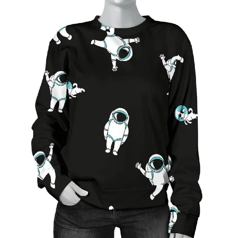 Astronaut Print Pattern Women's Sweatshirt Oversized Hoodie Comfort Casual