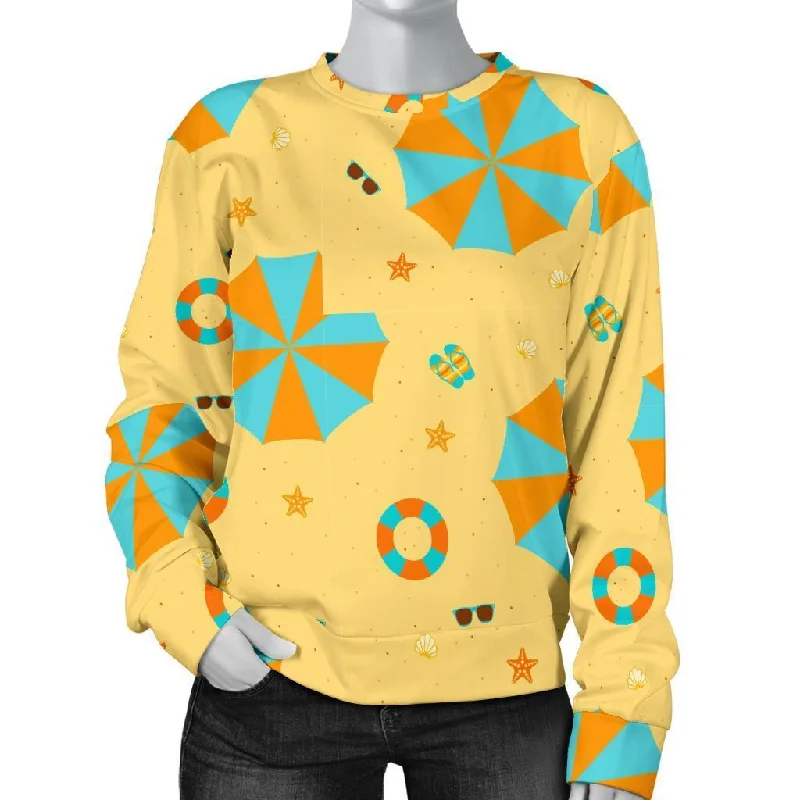 Beach Print Pattern Women's Sweatshirt Hoodie Sweatshirt Pullover