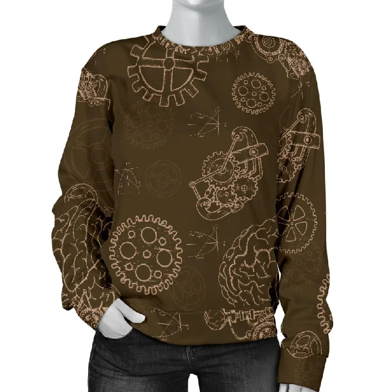 Brain Thinking Pattern Print Women's Sweatshirt Hoodie with Slim Fit Tailored Modern