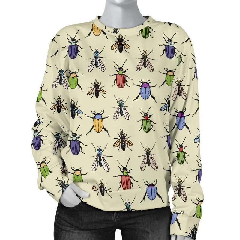 Bug Pattern Print Women's Sweatshirt Hoodie with Reflective Safety Nightwear
