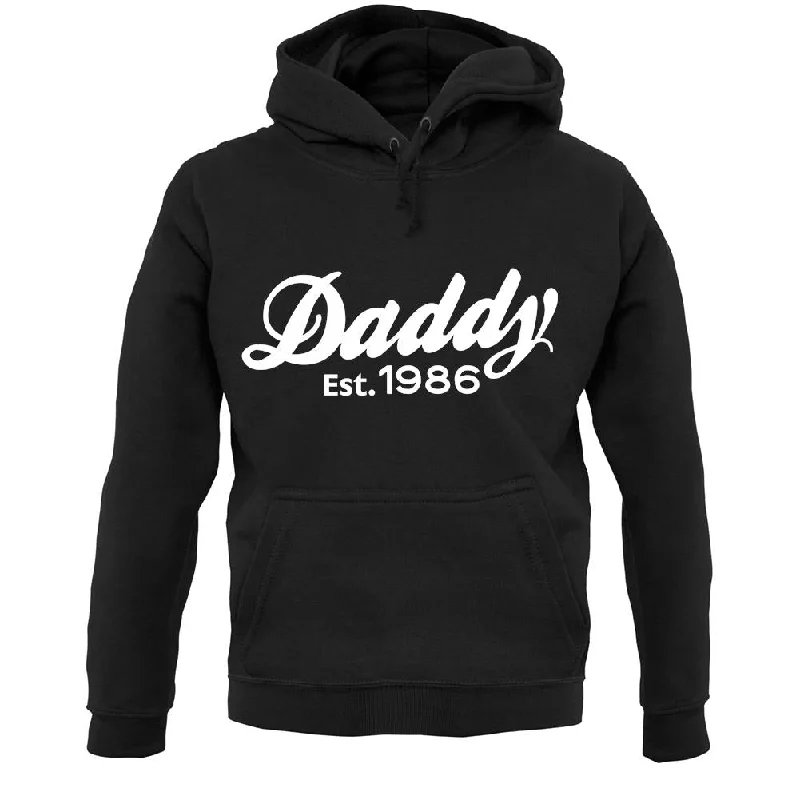 Daddy Est. 1986 Unisex Hoodie Hoodie with Raglan Sleeves Sporty Comfortable