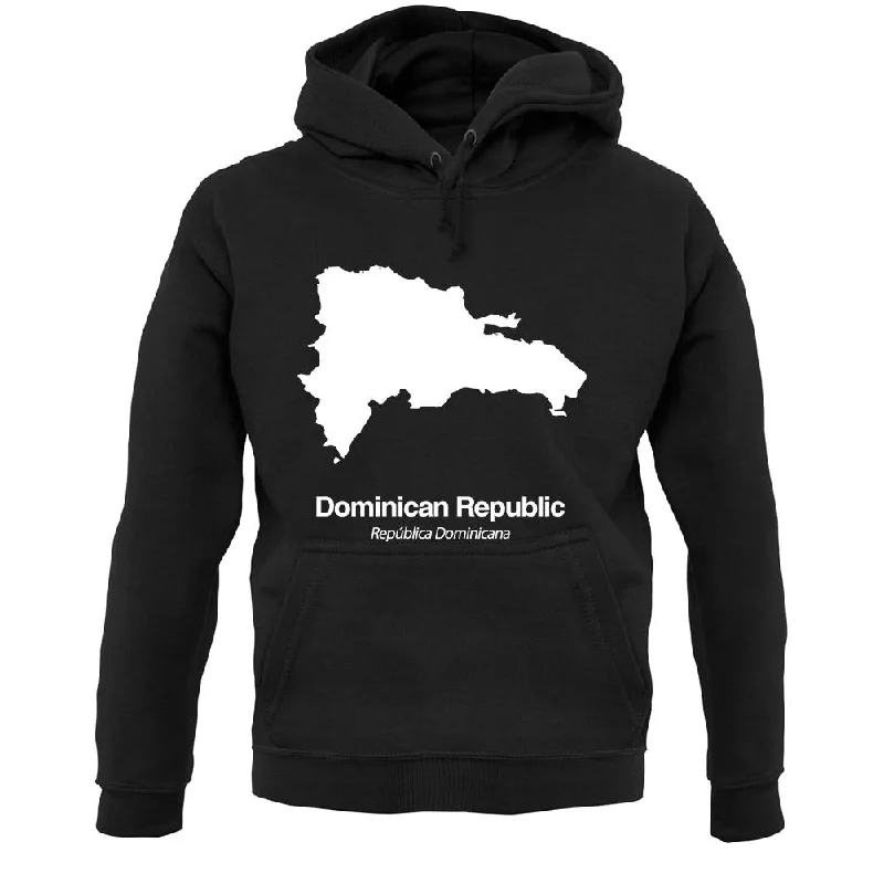Dominican Republic Silhouette Unisex Hoodie Hoodie with Hem Detail Decorative Unique