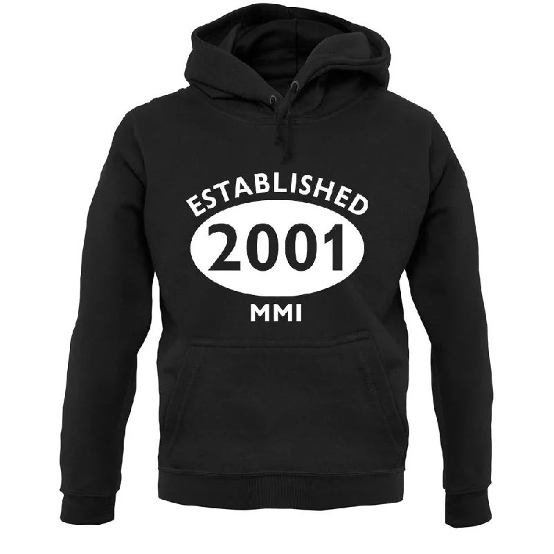 Established 2001 Roman Numerals Unisex Hoodie Hoodie Sweatshirt Pullover