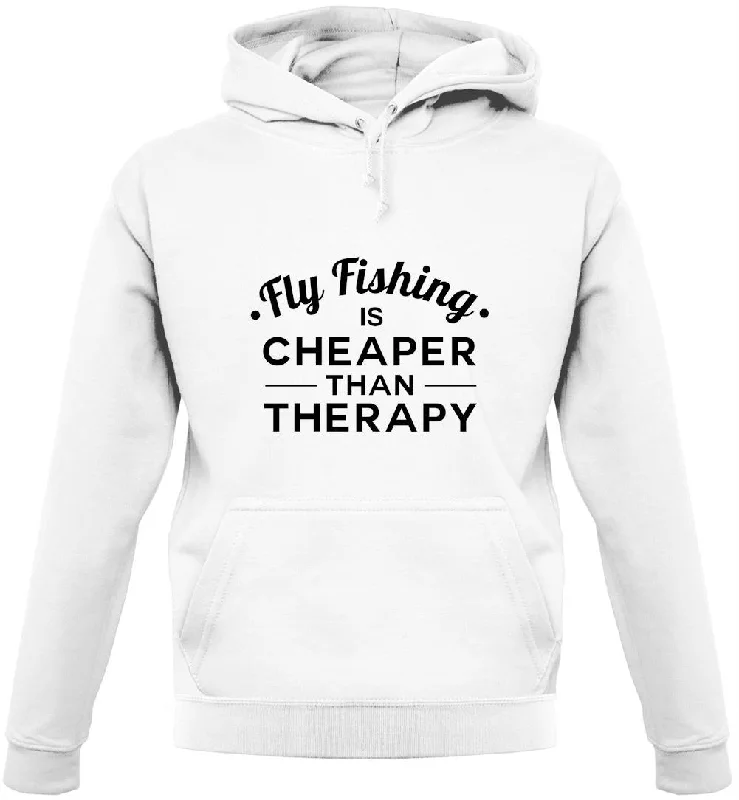 Flyfishing Is Cheaper Than Therapy Unisex Hoodie Hoodie with Drawstring Waist Adjustable Fitted