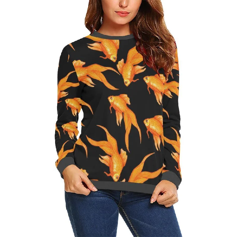 Goldfish Print Pattern Women's Sweatshirt Hoodie with Illustration Artistic Creative