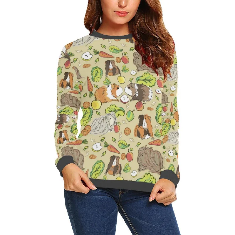 Guinea Pig Pattern Print Women's Sweatshirt Hoodie with Zipper Placket Modern Functional
