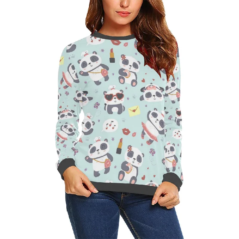 Lips Panda Pattern Print Women's Sweatshirt Hoodie with Pattern Geometric Abstract
