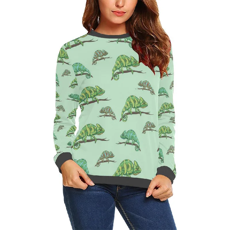 Lizard Print Pattern Women's Sweatshirt Hoodie with Back Slit Movement Comfort