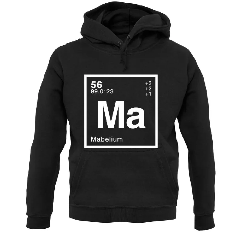 Mabel - Periodic Element Unisex Hoodie Hoodie with Turtle Neck Cozy Winter
