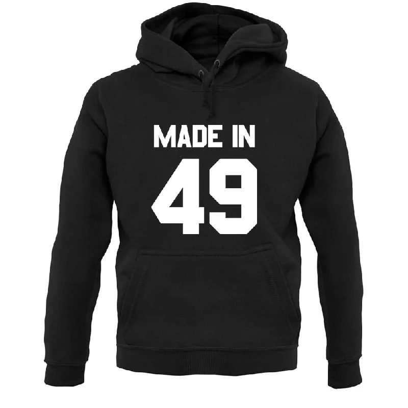 Made In '49 Unisex Hoodie Hoodie with Snap Buttons Easy Quick