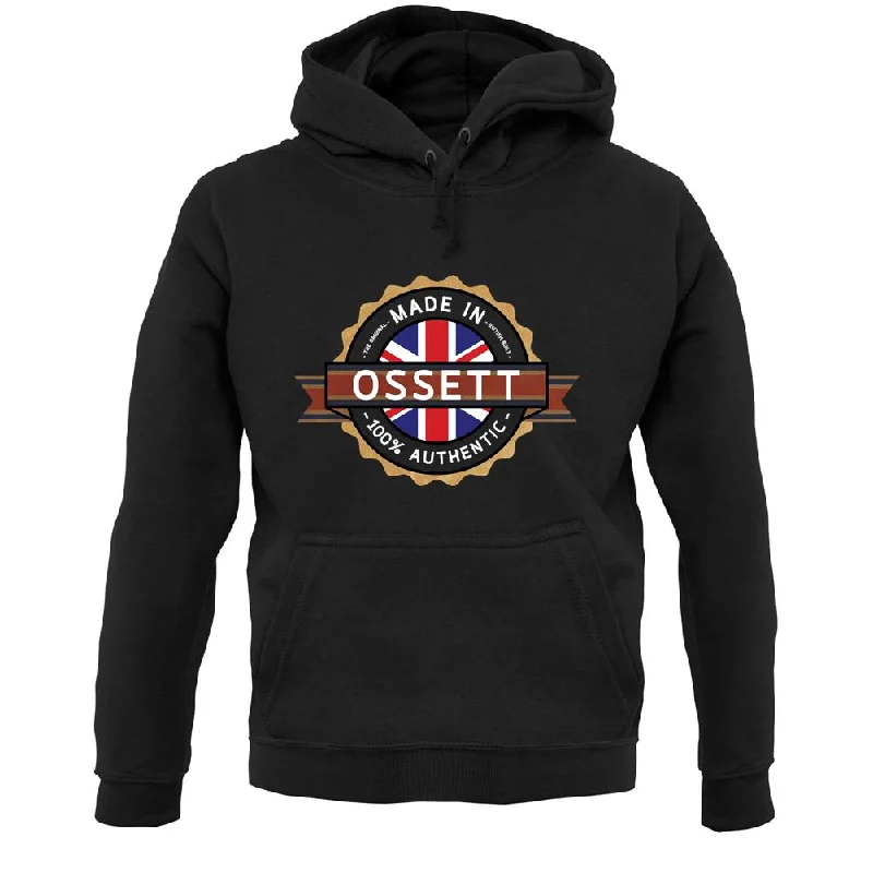 Made In Ossett 100% Authentic Unisex Hoodie Hoodie with Hem Contrast Bold Stylish