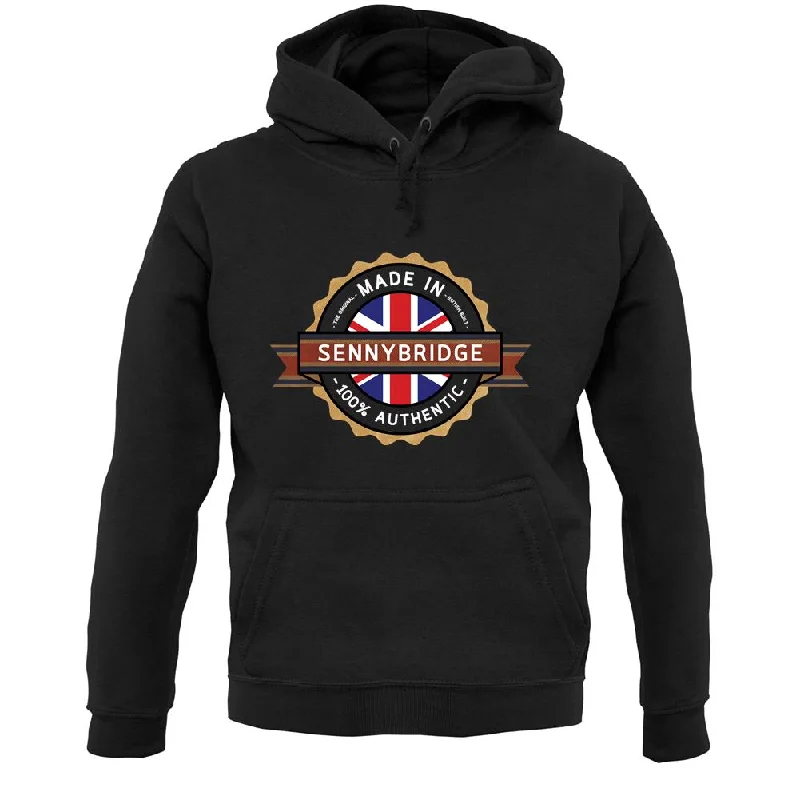 Made In Sennybridge 100% Authentic Unisex Hoodie Hoodie with Metallic Shiny Futuristic