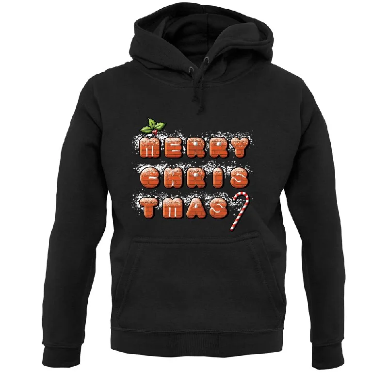 Merry Christmas Biscuits Unisex Hoodie Hoodie with Turtle Neck Cozy Winter