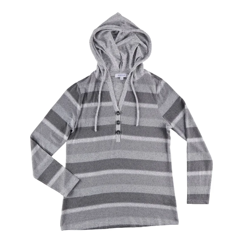 mySTYLE Women's Striped Hoodie Hoodie with Hem Contrast Bold Stylish