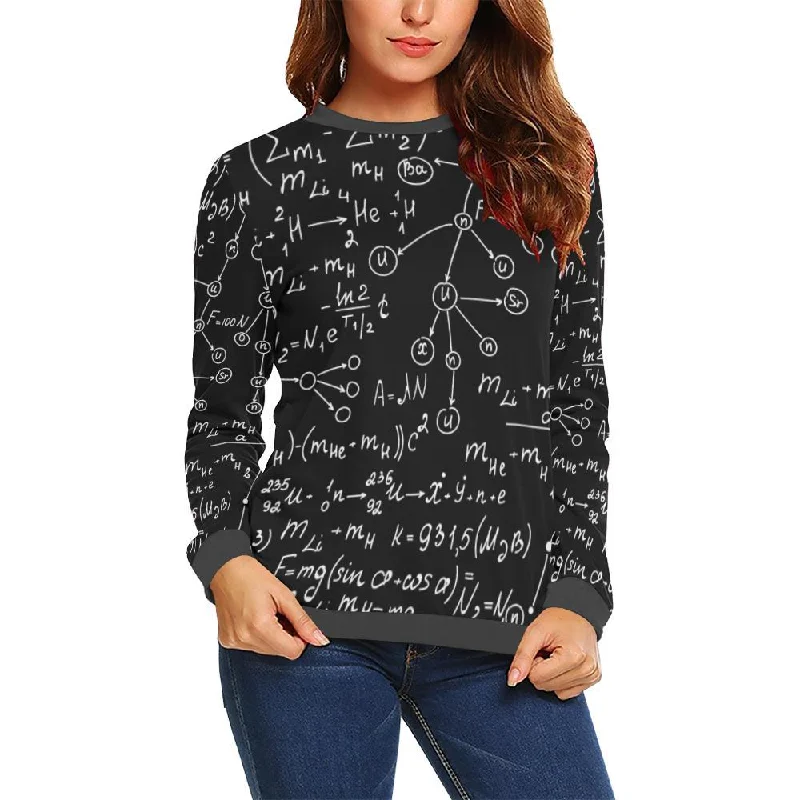 Pattern Print Math Women's Sweatshirt Hoodie with Camouflage Military Edgy