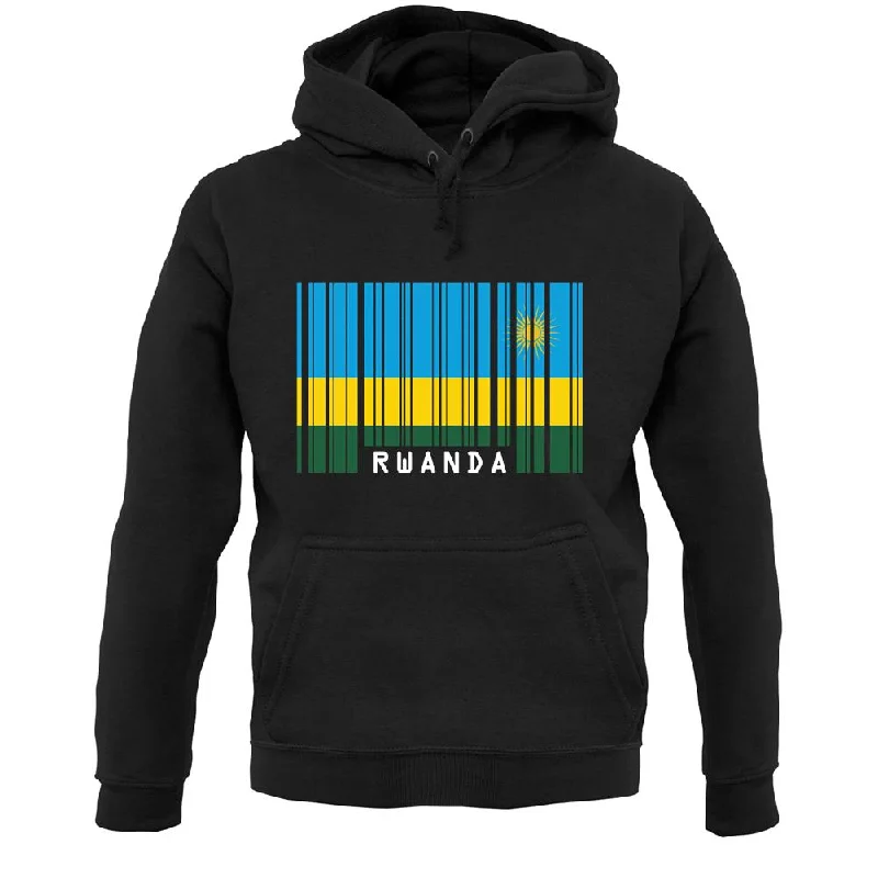 Rwanda Barcode Style Flag Unisex Hoodie Hoodie with Contrast Stitching Detailed Premium