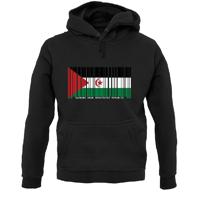 Sahrawi Arab Democratic Republic Barcode Style Flag Unisex Hoodie Oversized Hoodie Comfort Casual