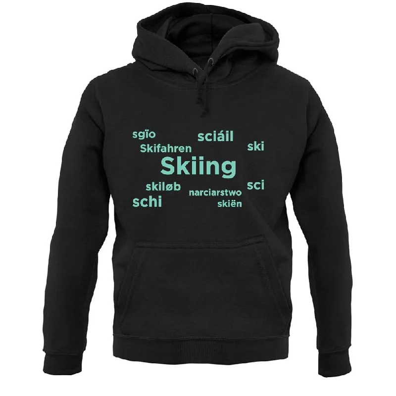 Skiing Languages Unisex Hoodie Oversized Hoodie Comfort Casual