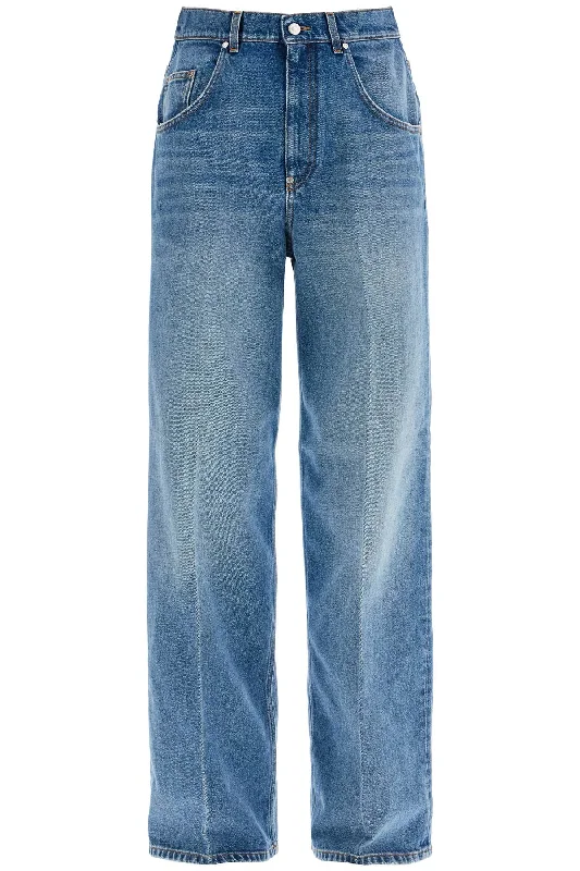 Straight Fit Jeans  - Blue Cozy Relaxed Fit Denim Jeans