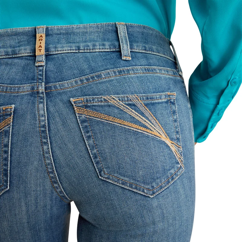 Ariat Jeans Womens Perfect Rise Arrow Bootcut Lili Stylish Stone-Wash Denim Jeans