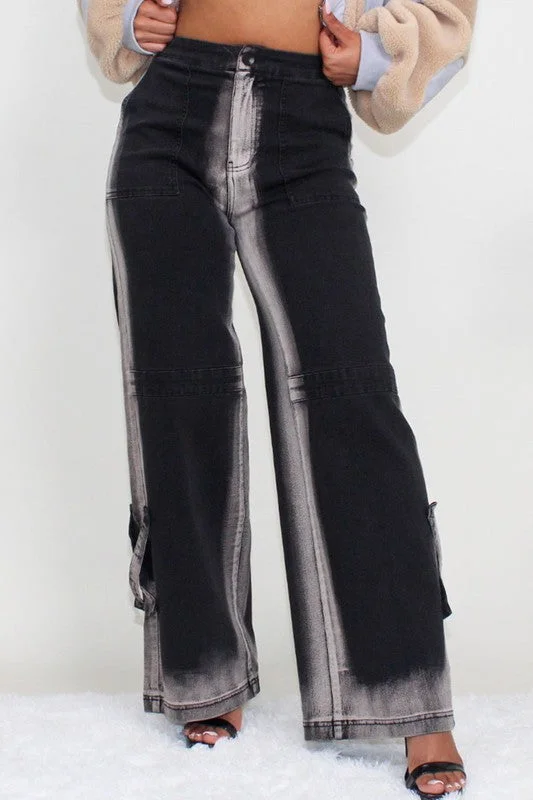 ATHINA BLACK LINE WASHED CASUAL DENIM JEANS Comfortable Zip-Fly Denim Jeans