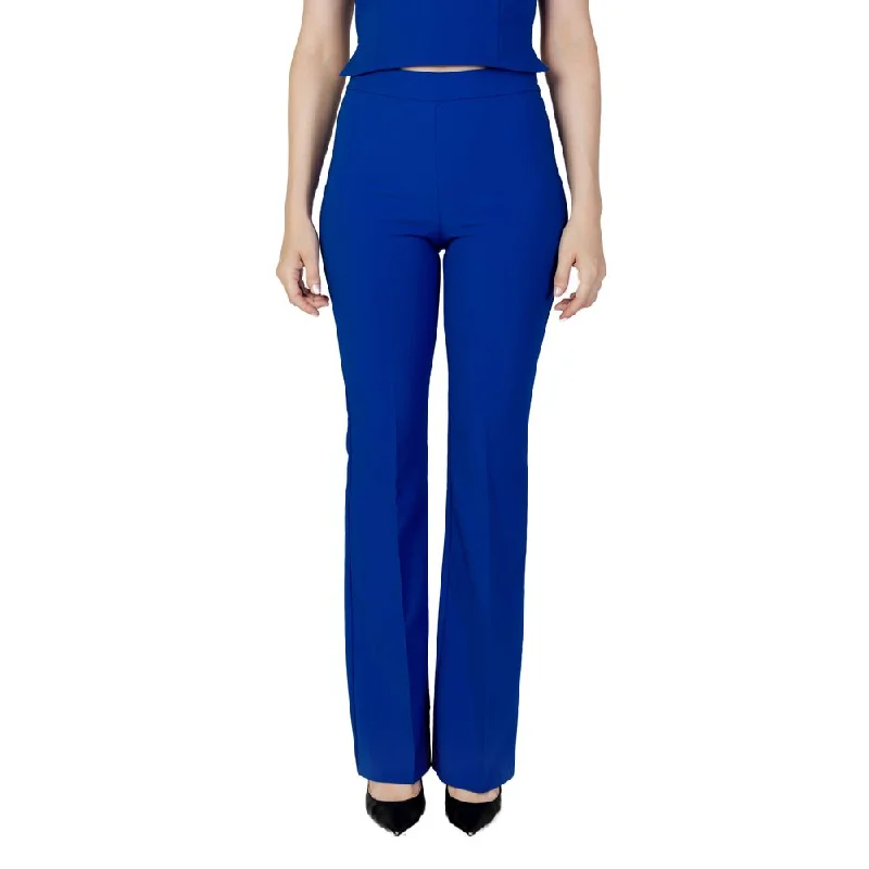 Blue Polyester Jeans & Pant Elegant Dark-Wash Bootcut Jeans