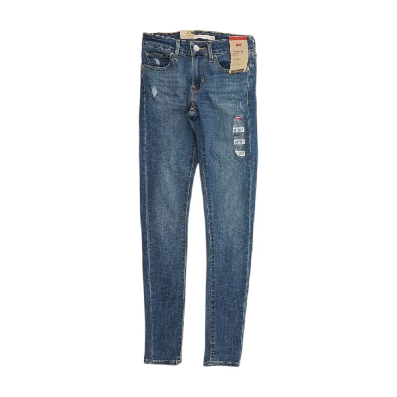 Blue Solid Skinny Leg Jeans Trendy Classic Fit Jeans