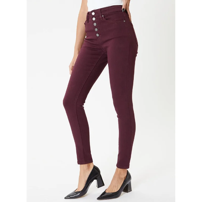 KanCan Burgundy High Rise Skinny Jean Comfortable Dark Wash Jeans