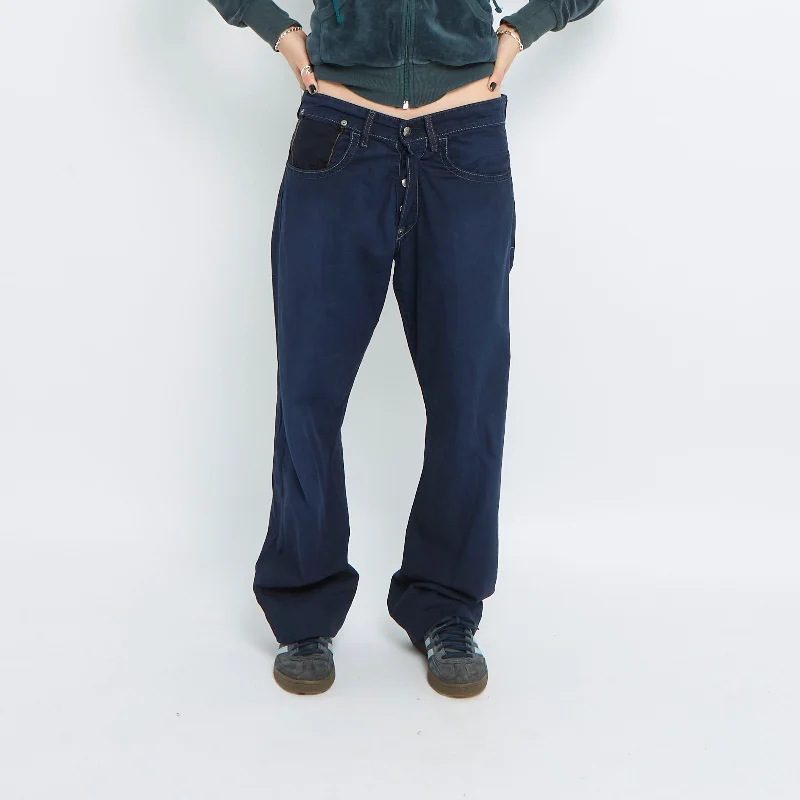Contrast Stitch Straight Leg Jeans - UK 6 Casual Skinny Fit Jeans