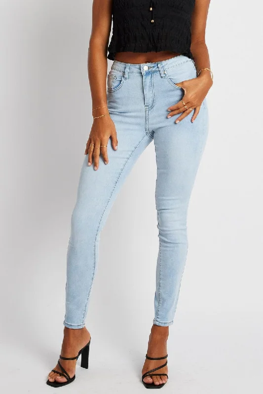 Denim Skinny Jean High Rise Elegant Wide-Leg Jeans