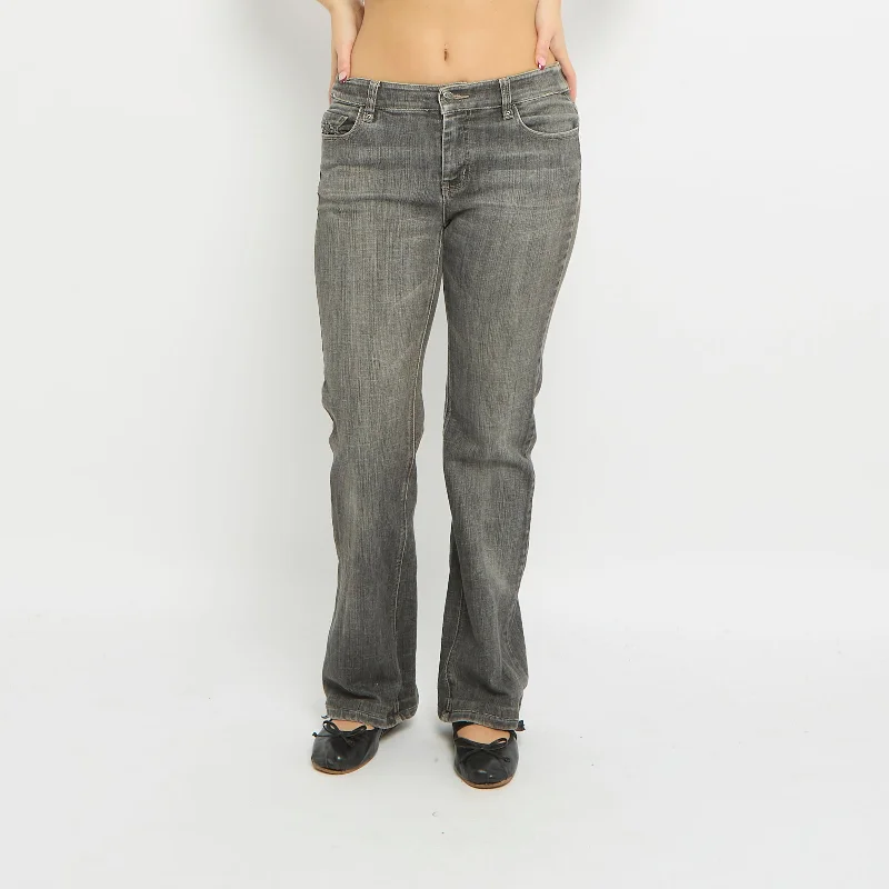 Diamante Details Straight Leg Jeans - UK 8 Stylish Shredded Denim Jeans