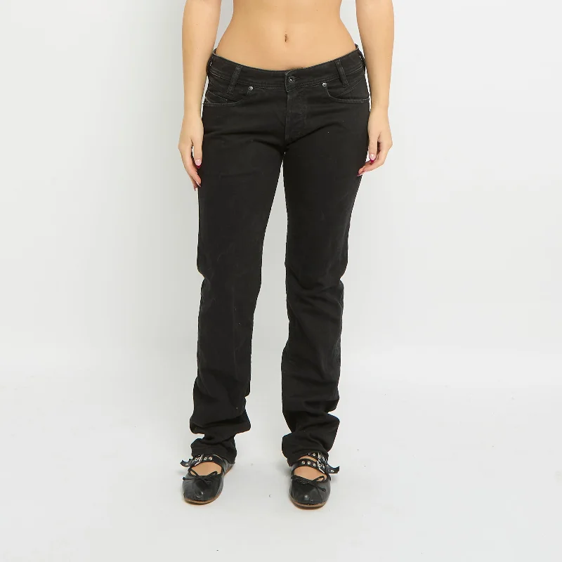 Diesel Zip Pocket Detail Straight Leg Jeans - UK 12 Casual Light Wash Jeans