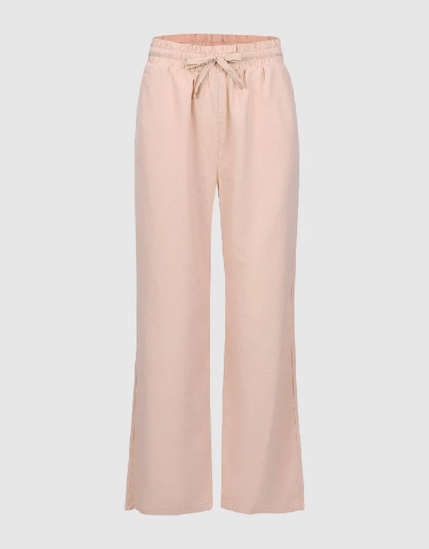 Drawstring Waist Wide-Leg Jeans Classic Black Denim Jeans