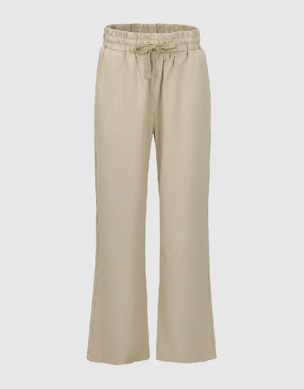 Drawstring Waist Wide-Leg Jeans Chic Cropped Jeans