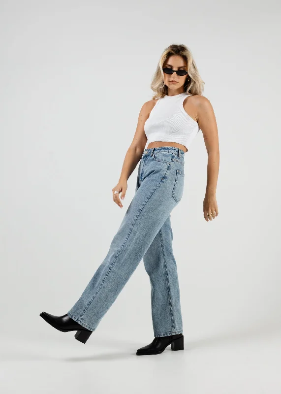 The Billie Jeans Medium Light Blue Stylish Plus Size Denim Jeans