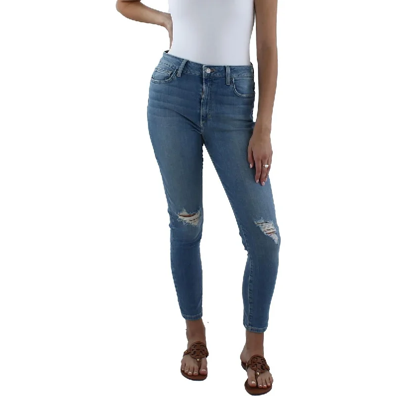 Joe's Womens Curvy Distressed Skinny Jeans Classic Button Fly Jeans