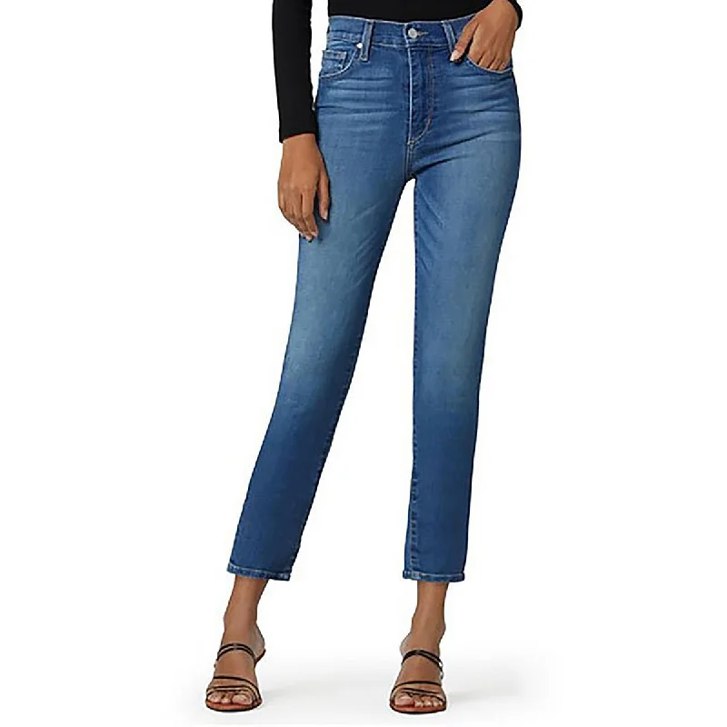 Joe's Womens High-Rise Ankle Straight Leg Jeans Casual Distressed Denim Jeans