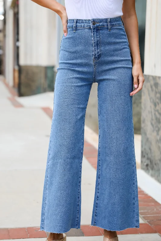 FINAL SALE - Jordyn Wide Leg Jeans Casual Distressed Skinny Jeans